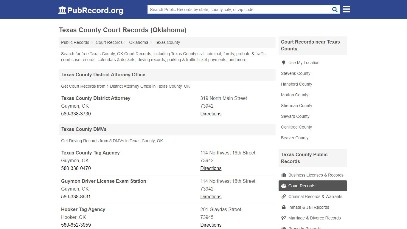 Free Texas County Court Records (Oklahoma Court Records) - PubRecord.org